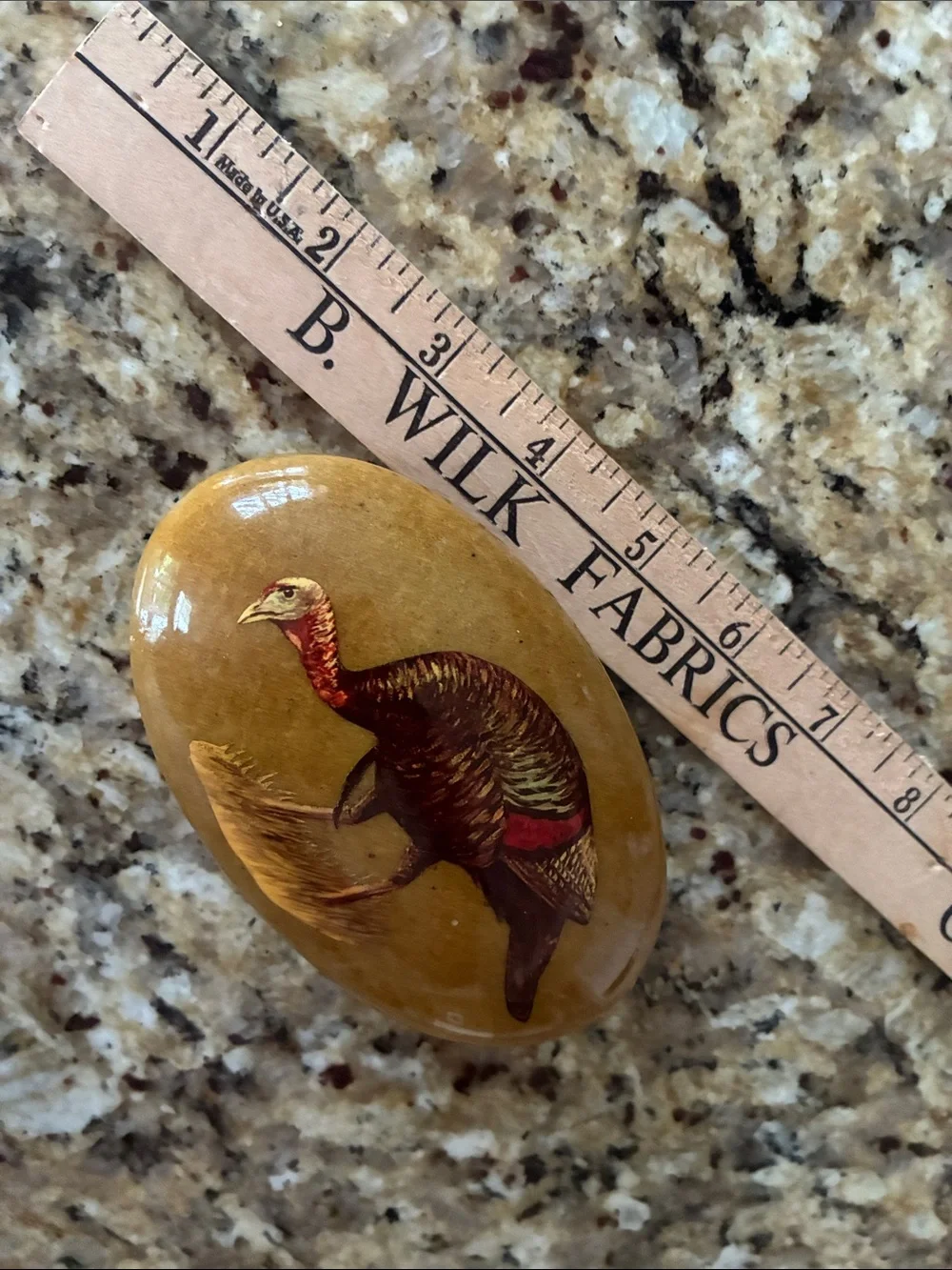 Decoupage Turkey paperweight I believe it’s stone